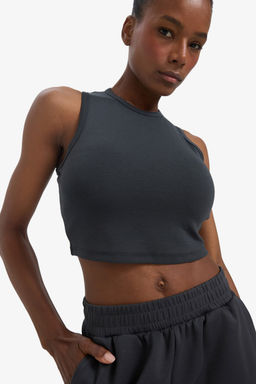 Crop Bisiklet Yaka Modal Atlet