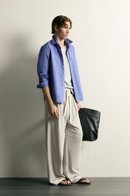 PANTAL?N RELAXED FIT RAYAS / piedra - Zara фото 4