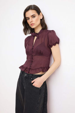 Murdum Dugmeli Hafif Bedene Oturan Gomlek TWOSS26GO00112