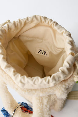 FAUX SHEARLING CROSSBODY BAG WITH CHARM - Zara фото 10