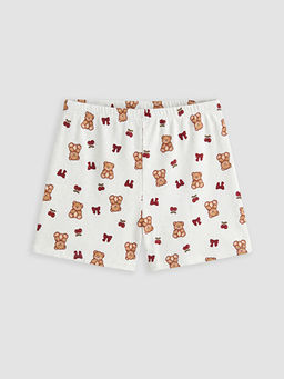 Beli Lastikli Bask?l? Kad?n ?ort Pijama Alt?