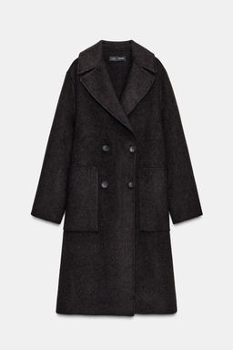 LONG DOUBLE-BREASTED WOOL COAT - Zara фото 9