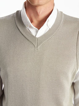 Standart Kal?p V Yaka Erkek Triko S?veter