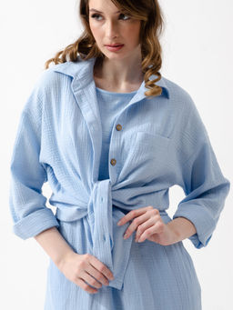 Женское платье муслин голубое 2319 (2)