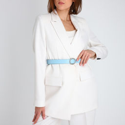 Ремень женский, ширина 3 см, пряжка металл, винт, цвет голубой - Simaland фото 2