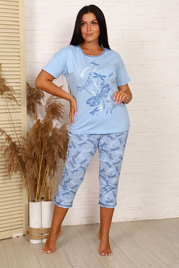 Пижама с бриджами Стрекозы, голубой (536-1) - Плиона фото 5