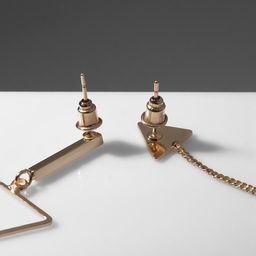 Серьги висячие Геометрия треугольники, цвет золото, 7,5см - Queen fair фото 3