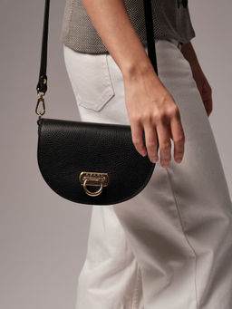 Сумка кожаная кросс-боди Azaro 31032 черная