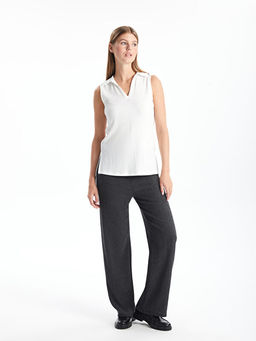 Beli Lastikli Dokulu Geni? Pa?a Kad?n Pantolon