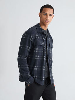 Regular Fit Uzun Kollu Ekose Erkek G?mlek Ceket