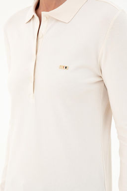 Женский кремовый базовый свитшот Неожиданная скидка в корзине - U.s. polo assn фото 7