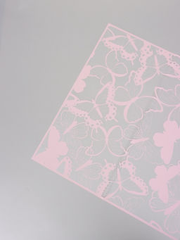 Цена за 20 шт. Пленка флористическая для цветов «Бабочки», розовая, 57×57 см