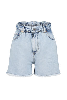 Ac?k Mavi Beli Lastikli Denim Sort TWOSS24SR00057 - Trendyolmilla фото 7