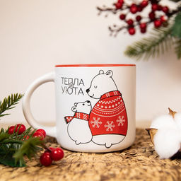 Кружка керамическая, новогодняя Тепла и уюта, 380 мл