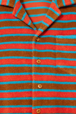 LIMITED EDITION STRIPED TOWELLING POLO SHIRT - Zara фото 8