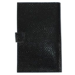 Визитница Croco-В-204 (с хляст, 3х рядная 72 карты) натуральная кожа черный змея (201) 202880  фото 2