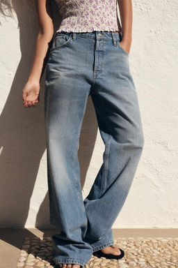 TRF STRAIGHT-LEG MID-RISE JEANS - Zara фото 2