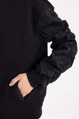 Кардиган-бомбер оверсайз с воротником-стойкой - Defacto фото 9