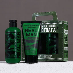 Подарочный набор Сила, мужество, отвага, гель для душа 300 мл и гель для бритья 110 мл, HARD LINE