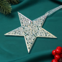 Цена за 3 шт. Ёлочная игрушка Зимнее волшебство. Изящная пластик, 12.512.5 см, прозрачный перелив фото 4