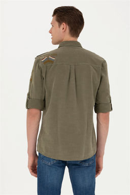 U. S. Polo Assn / Мужская рубашка цвета хаки с длинным рукавом - U.s. polo assn фото 12