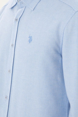 Мужская голубая рубашка с длинным рукавом - U.s. polo assn фото 7