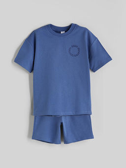 Bask?l? Erkek ?ocuk Ti??rt ve ?ort 2li