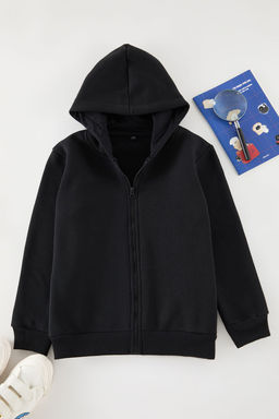 Siyah Erkek Cocuk Baba-Ogul Duz Orme Mini Me Sweatshirt TKDAW25SW00057 - Trendyolmilla фото 2