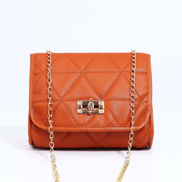 Сумка-мессенджер на застёжке, цвет рыжий