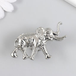 Ручка для шкатулки металл «Индийский слон», серебро, 3.3×5.8 см