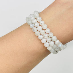 Бусины для украшений из Лунного камня с вкл.Турмалина (62 бусины) - Радуга самоцветов фото 2