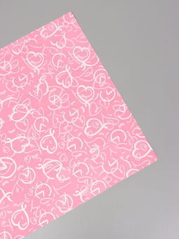 Цена за 20 шт. Плёнка флористическая для цветов, «Сердца», розовая, 57×57 см