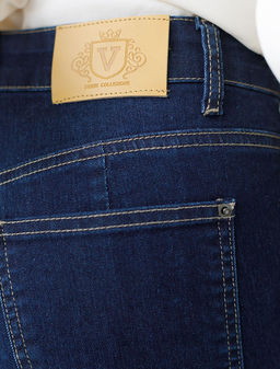 Джинсы Vilatte клеш из денима темно-синий  фото 4