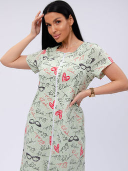 Халат Красотка 12 надписи, трикотаж - Малина фото 3