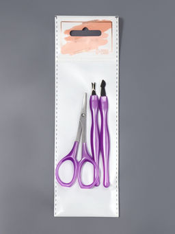 Набор маникюрный, 3 предмета, фиолетовый, серебристый