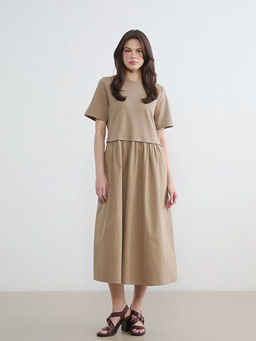 Bisiklet Yaka B?zg?l? Elbise