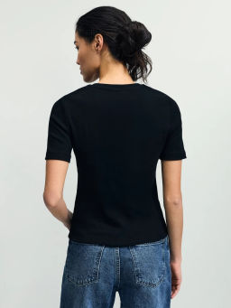 Базовая футболка в рубчик / Zarina  фото 6