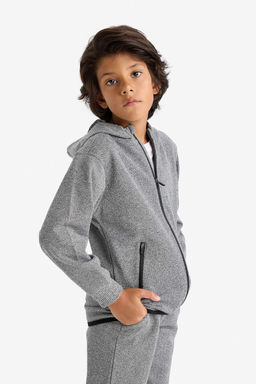 Kap__onlu Fermuarl_ Sweatshirt Erkek _ocuk - Defacto фото 4