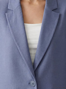 Keten Kar???ml? Kad?n Blazer Ceket