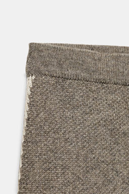 CONTRAST PIPING KNIT MIDI SKIRT