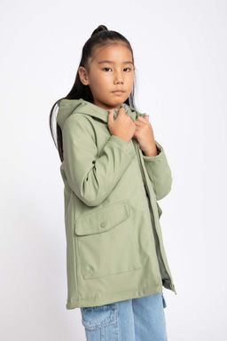Водонепроницаемый плащ с капюшоном для девочек - Defacto фото 6