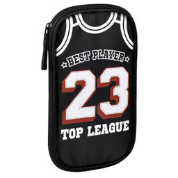 Пенал школьный Феникс+, арт.65688/ 24 ИГРОК ЧЕРНЫЙ 11x20x2 см, полиэстер, молния, шелкография, ПЭТ-п