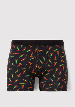 Siyah Bask?l? Boxer