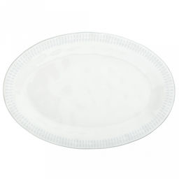 Облако Блюдо фарфоровое 31х21х2,9см, 500мл, овальное, рельефный декор - голубой, отводка, белый (Китай)