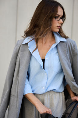 Рубашка оверсайз в полоску хлопковая