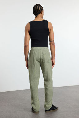 TRENDYOL MAN Premium Gri %100 Keten Straight Fit Lastikli Beli Baglamal? Pantolon TMNSS24PL00018 - Trendyolmilla фото 39