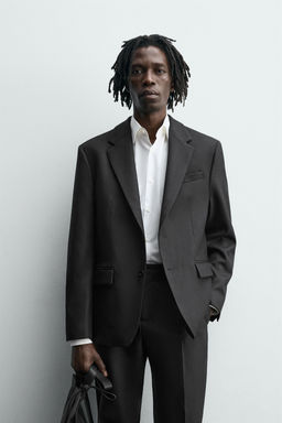 WOOL BLEND TEXTURED SUIT BLAZER - Zara фото 2