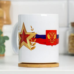 Кружка сублимация 23 февраля. Воины, с нанесением