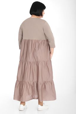 Платье из хлопка с воланами - Almond фото 3