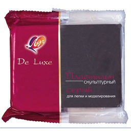 Пластилин скульптурный ЛУЧ DE LUXE серый, 300 г фото 2